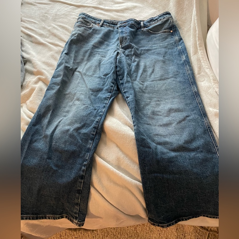 Express 90’s ankle boot cut mid rise blue jeans 16R